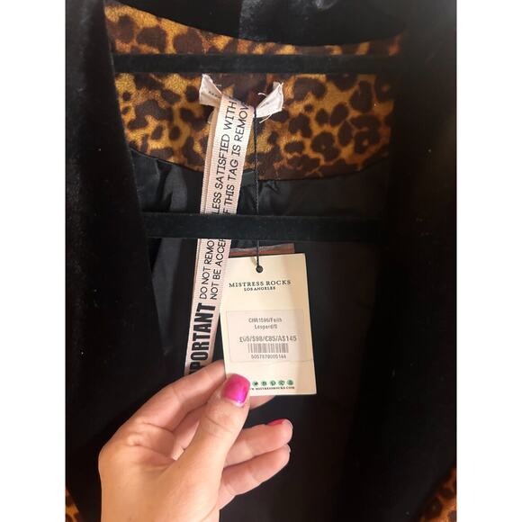 Mistress Rocks Faith velvet leopard print blazer long sleeves size S - $97 NEW - Picture 6 of 10